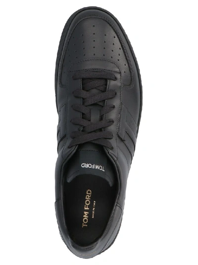 Tom Ford Black Radcliffe Leather Sneakers | ModeSens