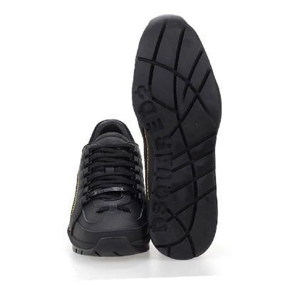 Shop Dsquared2 Men's Black Leather Sneakers