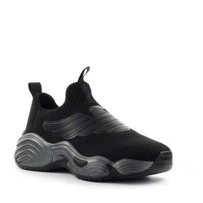 Shop Emporio Armani Men's Black Synthetic Fibers Slip On Sneakers