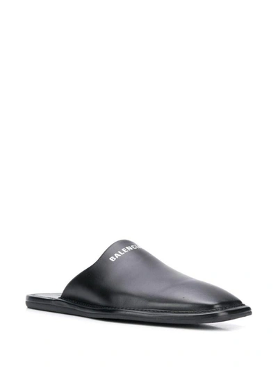 Shop Balenciaga Men's Black Leather Loafers