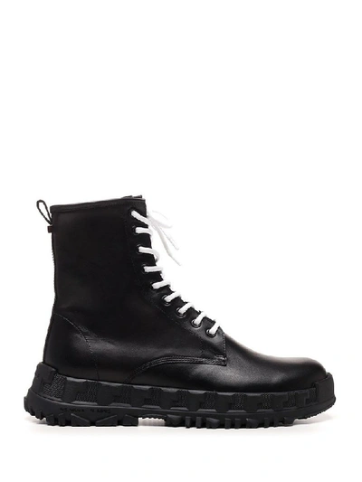 Shop Versace Men's Black Leather Ankle Boots