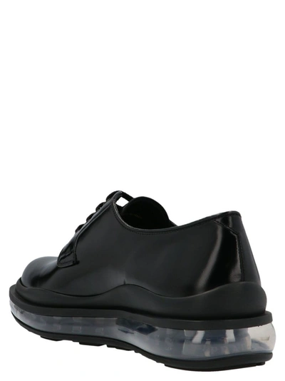 Shop Prada Men's Black Leather Lace-up Shoes