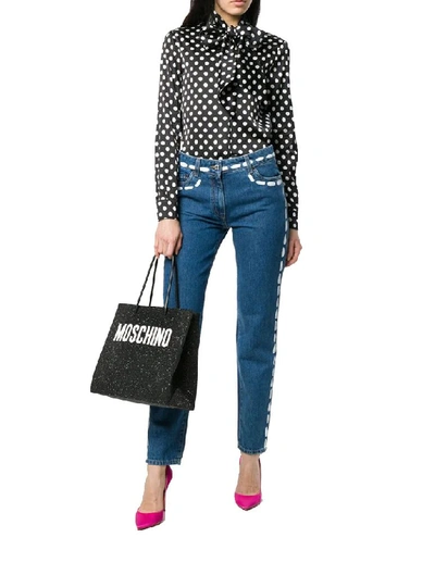 Shop Moschino Women's Black Leather Tote