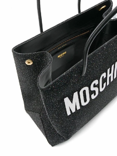 Shop Moschino Women's Black Leather Tote