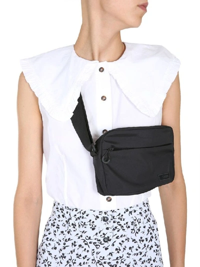 Shop Ganni Women's Black Polyester Shoulder Bag