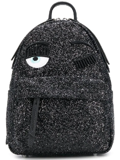 Shop Chiara Ferragni Women's Black Polyester Backpack