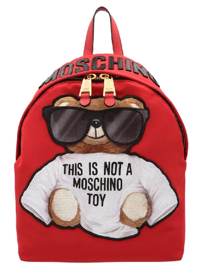 Shop Moschino Women's Burgundy Polyester Backpack