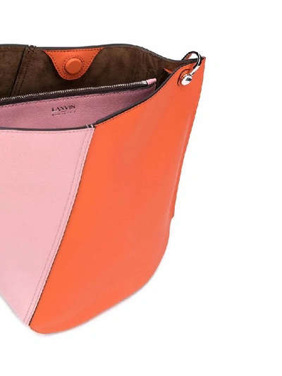 Shop Lanvin Women's Orange Leather Shoulder Bag