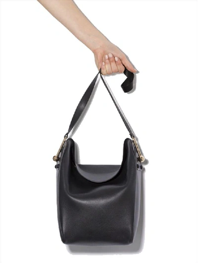 Shop Lemaire Women's Black Leather Shoulder Bag