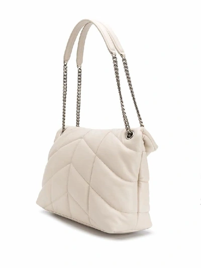 Shop Saint Laurent Women's White Leather Shoulder Bag