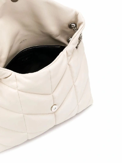 Shop Saint Laurent Women's White Leather Shoulder Bag
