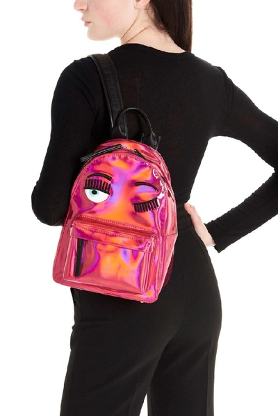 Shop Chiara Ferragni Women's Fuchsia Pvc Backpack