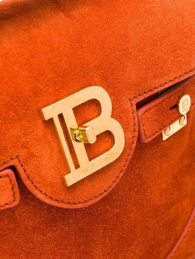 Shop Balmain Women's Orange Leather Handbag