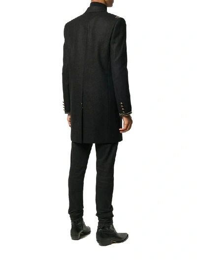 Shop Saint Laurent Men's Black Wool Coat