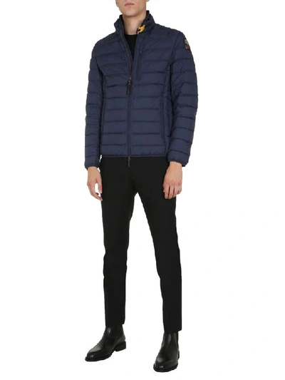 Shop Parajumpers Men's Blue Polyester Down Jacket