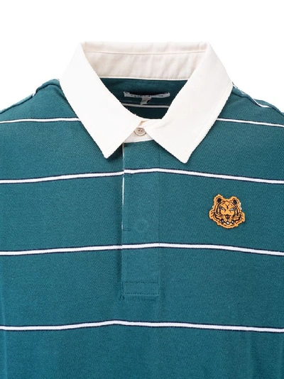 Shop Kenzo Men's Green Cotton Polo Shirt