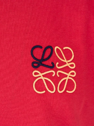 Shop Loewe Men's Red Cotton T-shirt