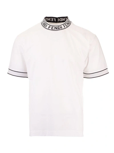 Shop Fendi Men's White Cotton T-shirt