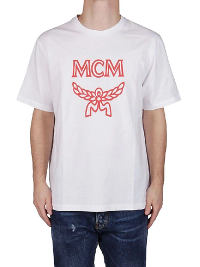 Shop Mcm Men's White Cotton T-shirt