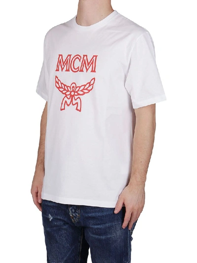 Shop Mcm Men's White Cotton T-shirt