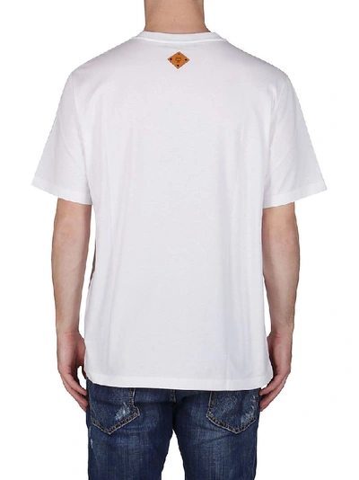 Shop Mcm Men's White Cotton T-shirt