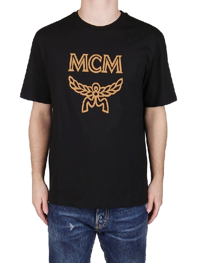 Shop Mcm Men's Black Cotton T-shirt