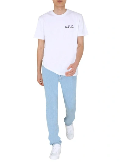 Shop Apc A.p.c. Men's White Cotton T-shirt