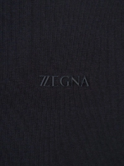 Shop Z Zegna Men's Blue Modal Sweatshirt