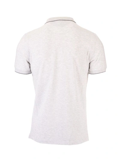 Shop Brunello Cucinelli Men's Grey Cotton Polo Shirt
