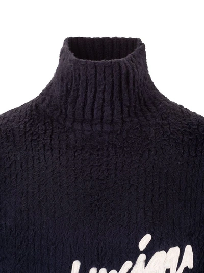 Shop Balenciaga Men's Blue Cotton Sweater