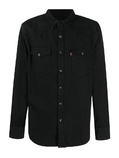 Shop Levi's Men's Black Cotton Shirt