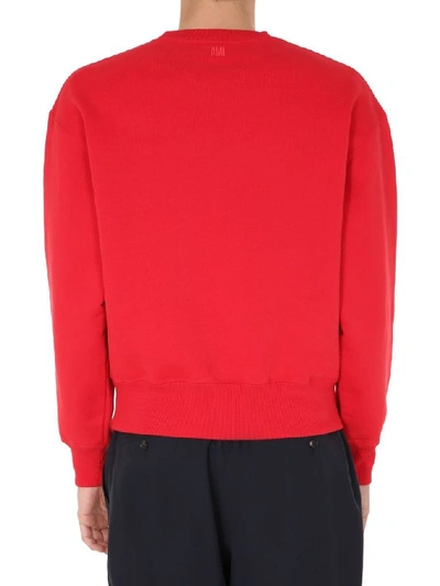 Shop Ami Alexandre Mattiussi Men's Red Cotton Sweatshirt