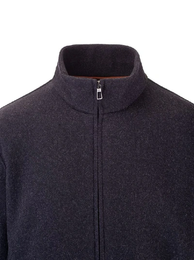 Shop Loro Piana Men's Blue Cashmere Outerwear Jacket