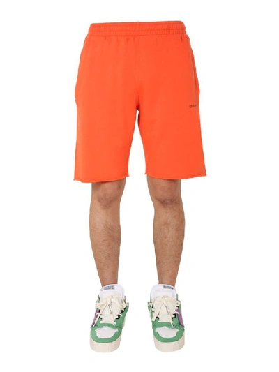 Shop Off-white Men's Orange Cotton Shorts