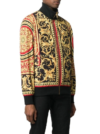 Shop Versace Men's Black Cotton Outerwear Jacket