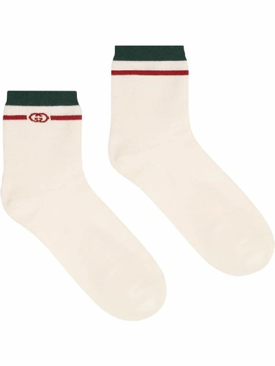 Shop Gucci Men's White Cotton Socks