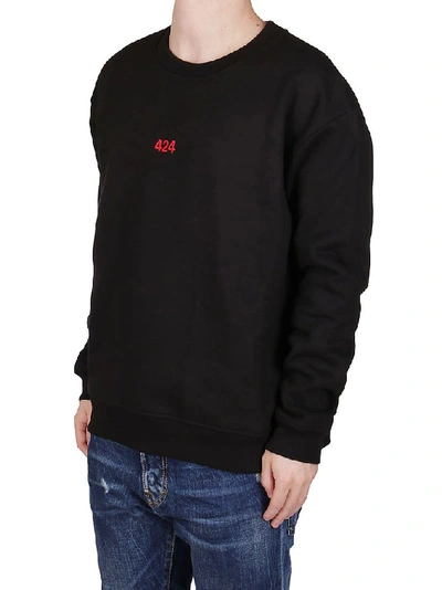 Shop 424 Men's Black Other Materials Sweatshirt