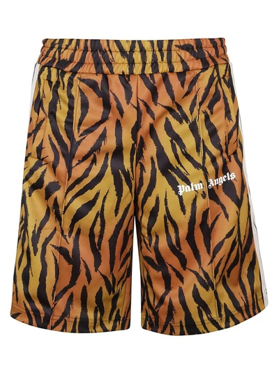 Shop Palm Angels Men's Orange Polyester Shorts