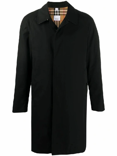Shop Burberry Men's Black Cotton Trench Coat