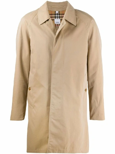 Shop Burberry Men's Beige Cotton Trench Coat