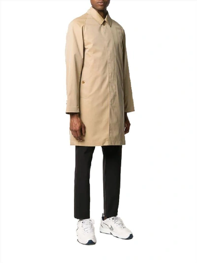 Shop Burberry Men's Beige Cotton Trench Coat