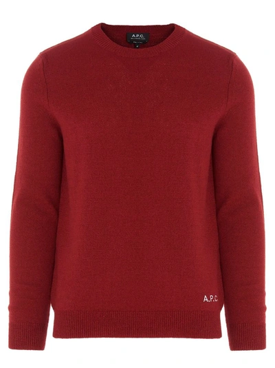 Shop A.p.c. Men's Red Wool Sweater