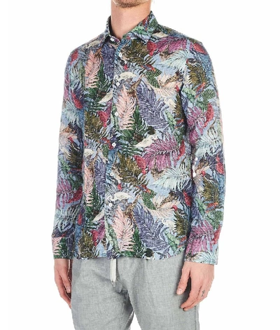 Shop Robert Friedman Men's Multicolor Linen Shirt