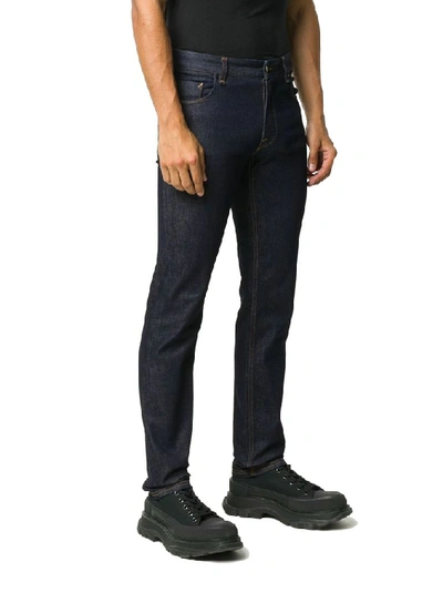 Shop Fendi Men's Blue Cotton Jeans
