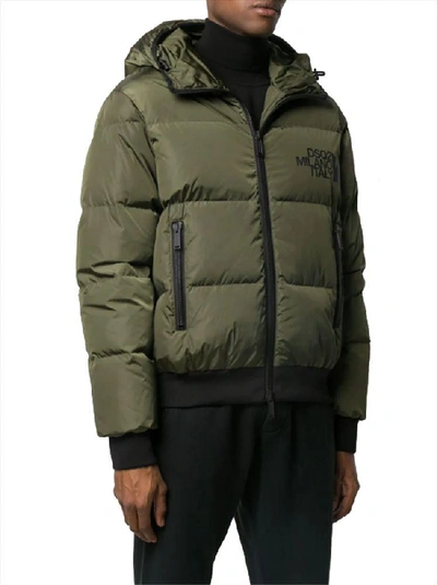 Shop Dsquared2 Men's Green Polyamide Down Jacket