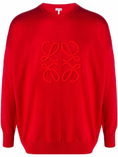 Shop Loewe Men's Red Wool Sweater