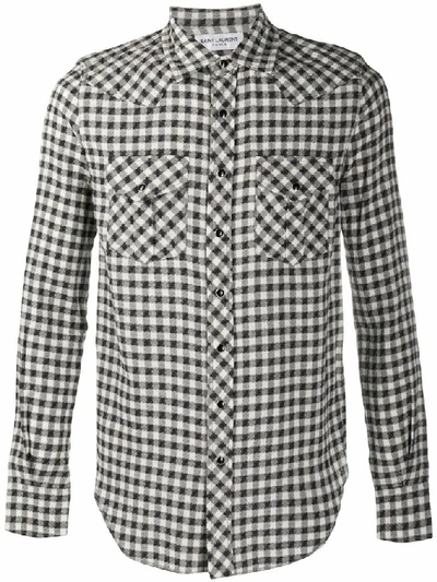 Shop Saint Laurent Men's White Cotton Shirt