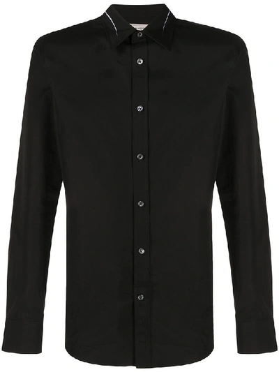 Shop Alexander Mcqueen Men's Black Cotton Shirt