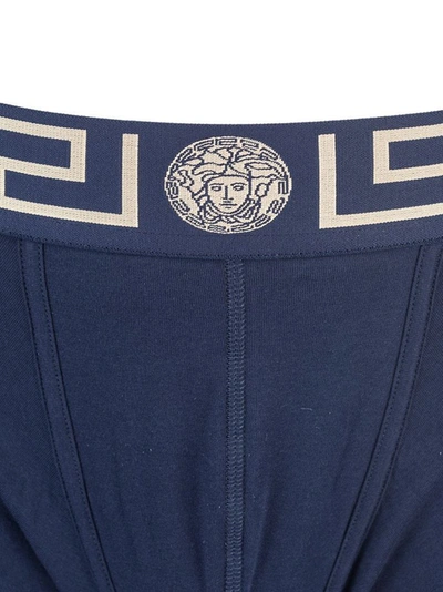 Shop Versace Men's Blue Cotton Boxer