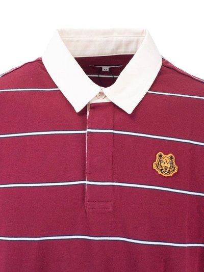 Shop Kenzo Men's Burgundy Cotton Polo Shirt
